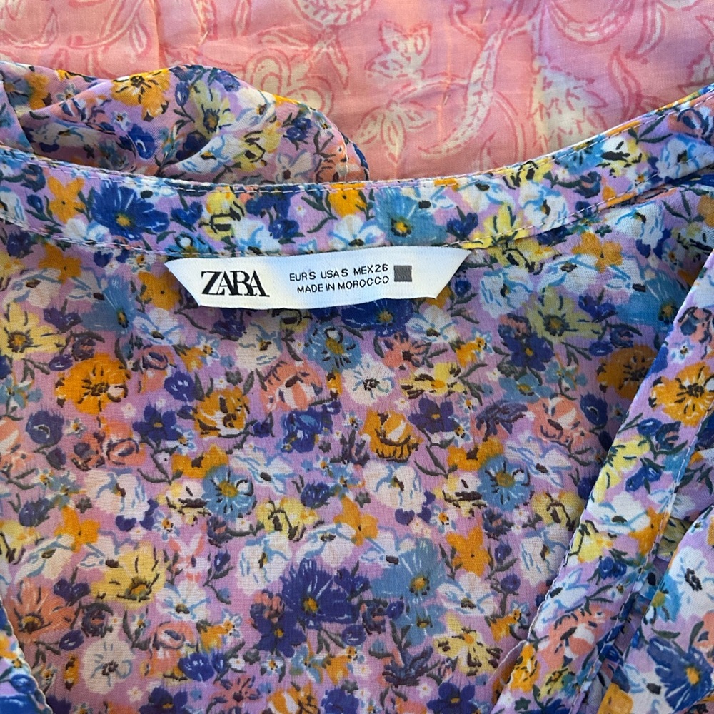 Zara Floral Ruffle Mini Dress - Picture 2 of 3